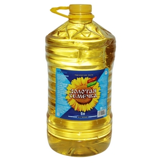 Масло Золотая семечка подсолнечное рафинированное дезодорированное 5л